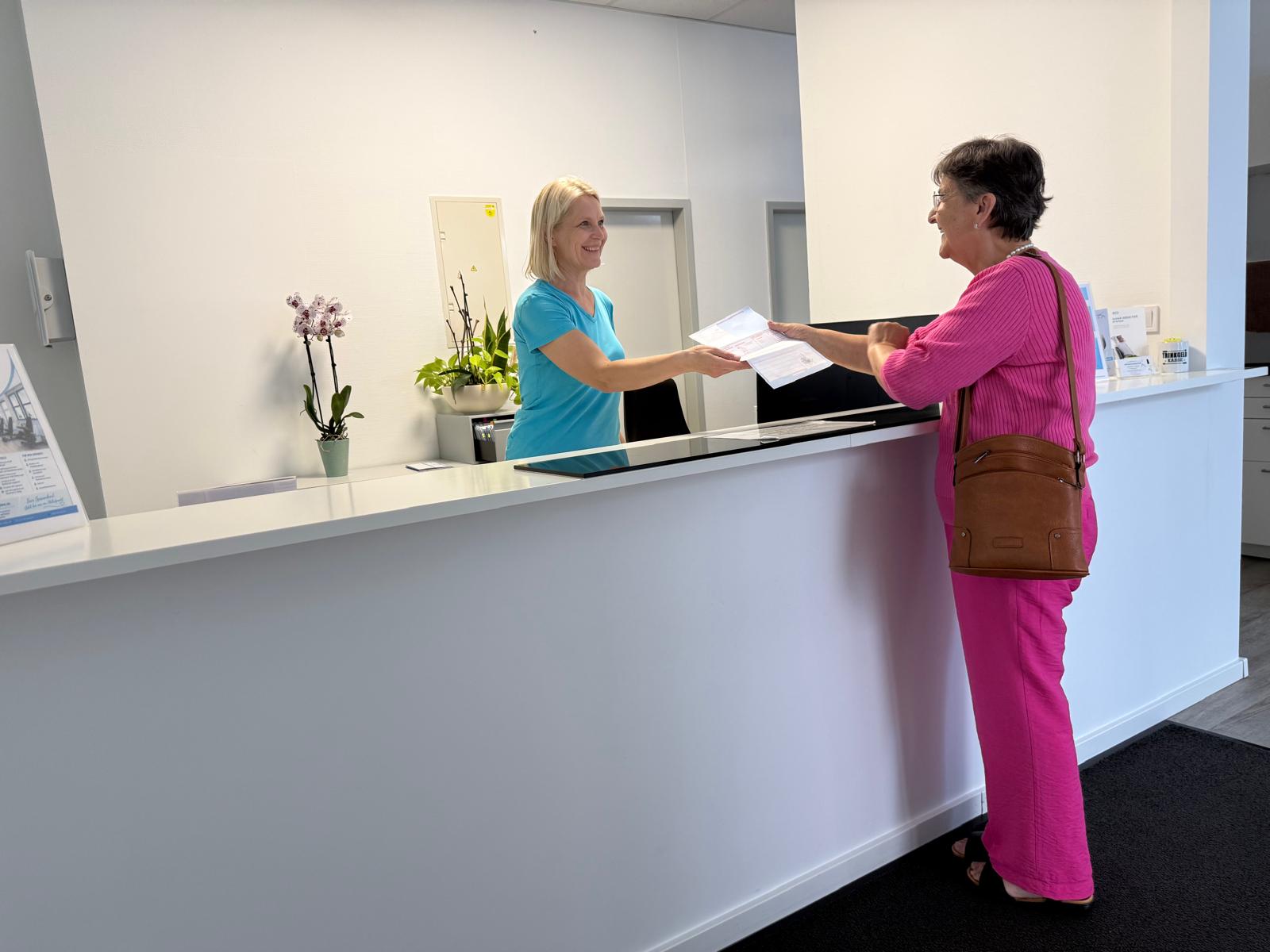 Empfang der Praxis für Physiotherapie & Osteopathie Tatjana Varupa